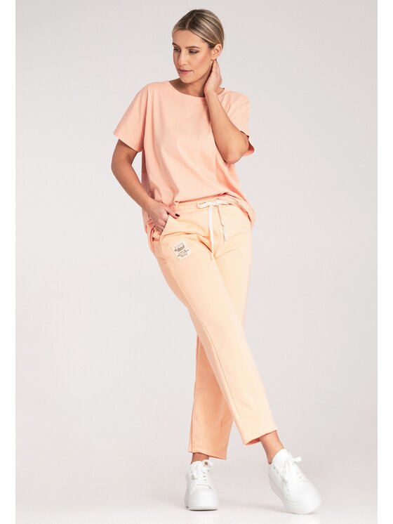 FIGL FIGL T-Shirt M1164 Pomarańczowy Regular Fit