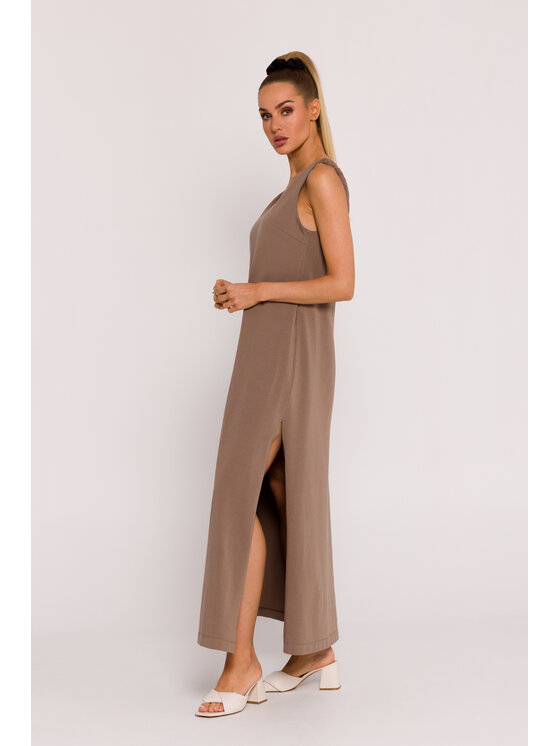 Made of Emotion Made of Emotion Letné šaty M791 Hnedá Generous Fit