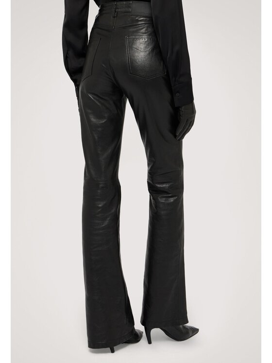 Trussardi Trussardi Pantaloni di pelle P324A002272N033 Nero Flare Fit