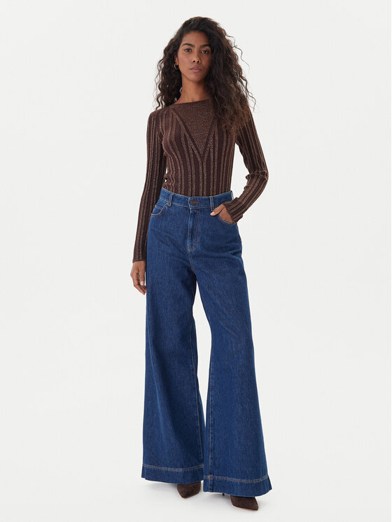 Fracomina Fracomina Πουλόβερ FJ25WT7013K463Q7 Καφέ Slim Fit