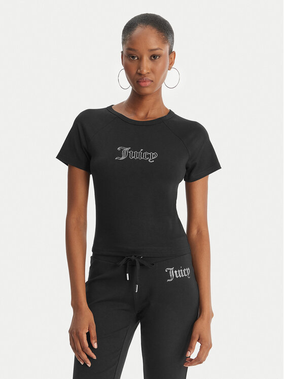 Juicy Couture Juicy Couture T-Shirt Baby JCWCT126317 Czarny Slim Fit