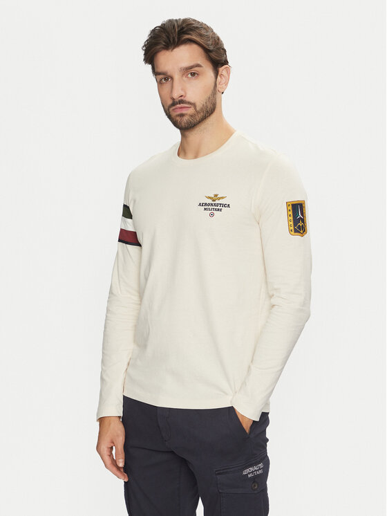 Aeronautica Militare Aeronautica Militare Longsleeve 242TS2319J558 Écru Regular Fit