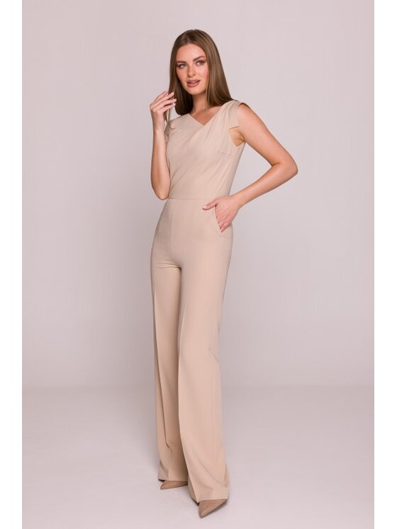Stylove Stylove Kombinezon S407 Beżowy A-Line Fit