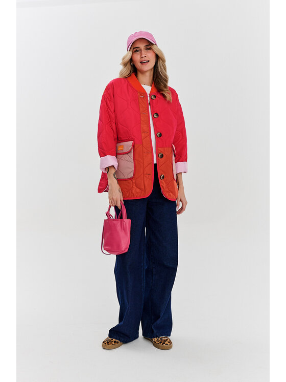 NAOKO NAOKO Prechodná bunda Warm Heart Červená Regular Fit
