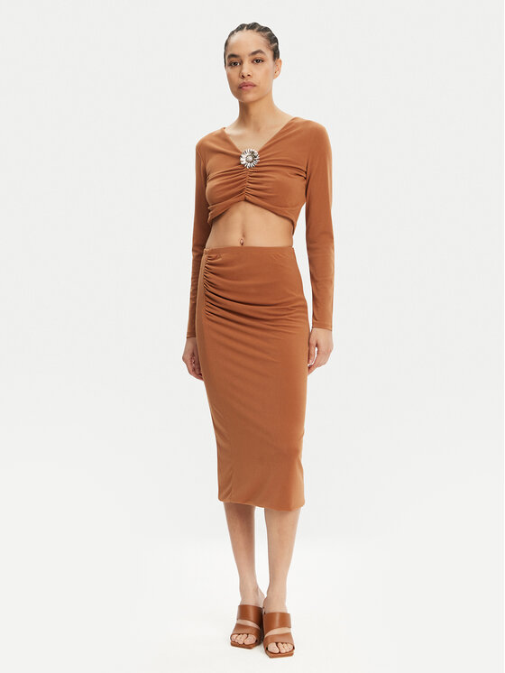 ViCOLO ViCOLO Блузка UD0026 Коричневий Slim Fit
