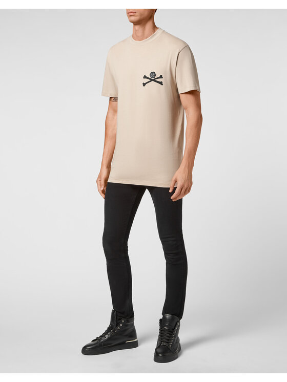 PHILIPP PLEIN PHILIPP PLEIN T-Shirt 6079 Beżowy Regular Fit