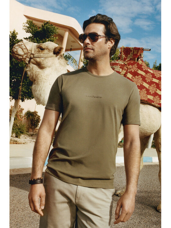 Lancerto Lancerto T-Shirt Steph TS073123000010 Khaki Regular Fit