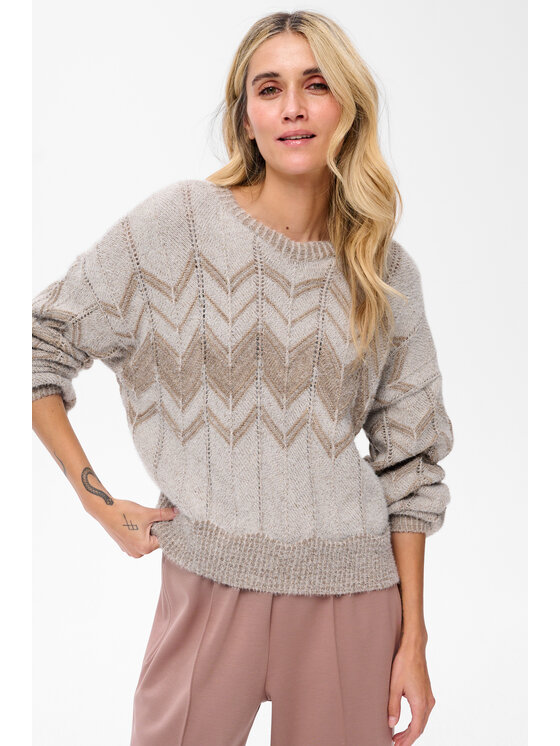 blue shadow blue shadow Sweter Kolise Brązowy Regular Fit