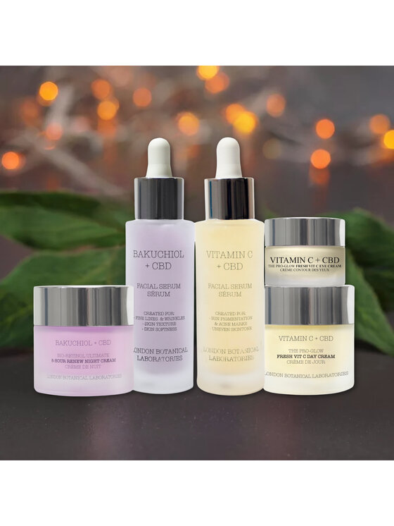 London Botanical Laboratories London Botanical Laboratories Bakuchiol Serum, Serum z witaminą C, Krem na dzień z witaminą C, Witamina C pod oczy Zestaw do pielęgnacji