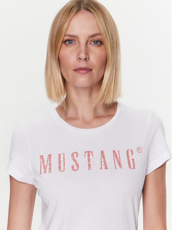 Mustang T-Shirt Alexia C Print 1013620 Weiß Fit Regular