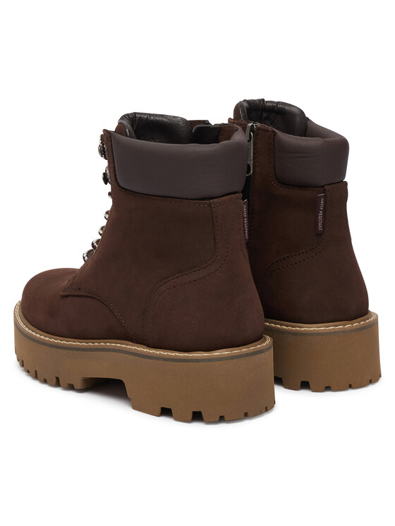 Tommy Jeans Tommy Jeans Outdoorová obuv Tjw Platform Nubuck Boots EN0EN03114 Hnedá