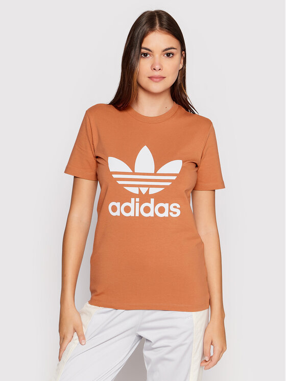adidas adidas Тишърт adicolor Classics Trefoil HK9637 Оранжев Regular Fit