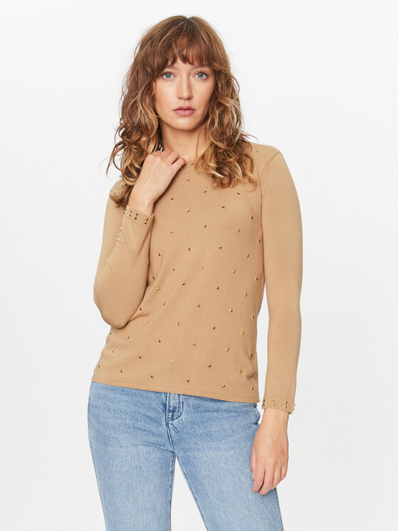 TWINSET Pulover 232TT3170 Bej Regular Fit