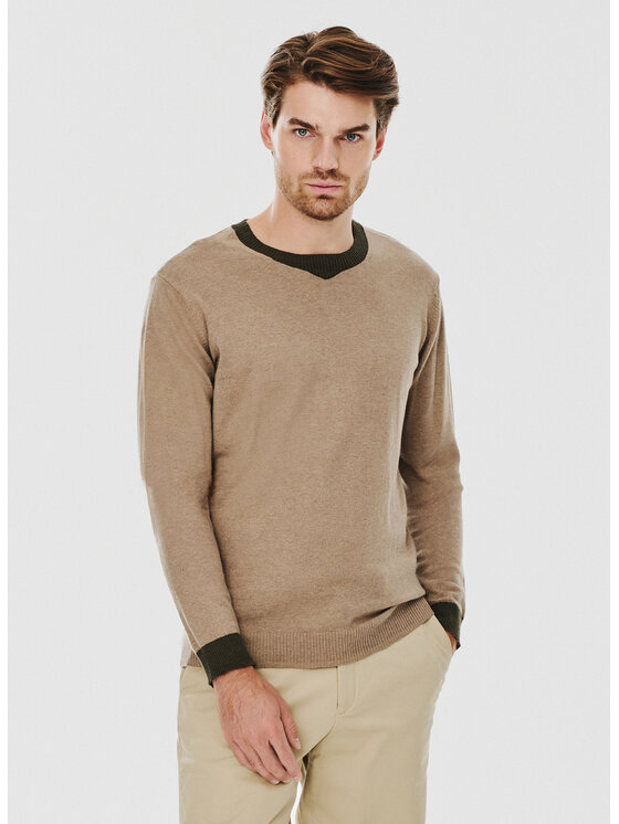 Pako Lorente Pako Lorente Sweter P24WF-2X-017 Beżowy Classic Fit
