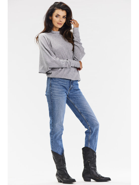 Awama Awama Maglione A672 Grigio Basic Fit