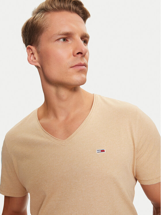 Tommy Jeans Tommy Jeans T-särk Jaspe DM0DM09587 Beež Slim Fit