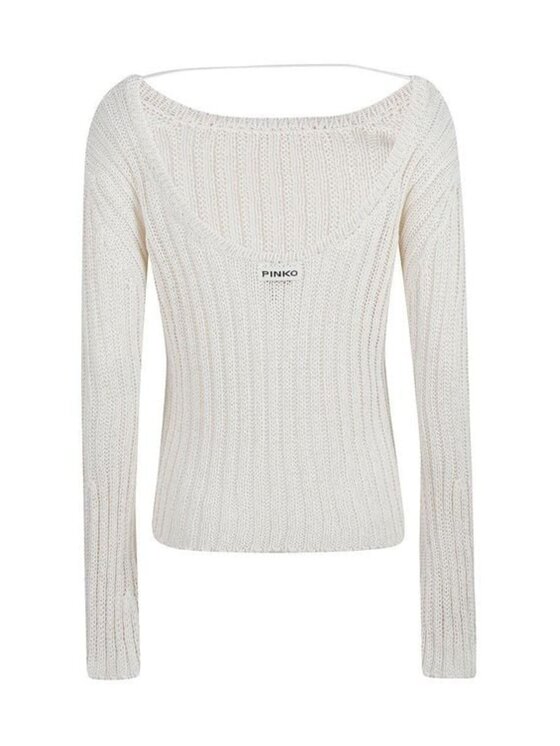 PINKO PINKO Maglione Leslie maglia soft cotton Bianco Fitted Fit