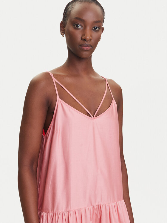Fracomina Fracomina Sukienka letnia FJ25SD3001W400E5 Koralowy Relaxed Fit