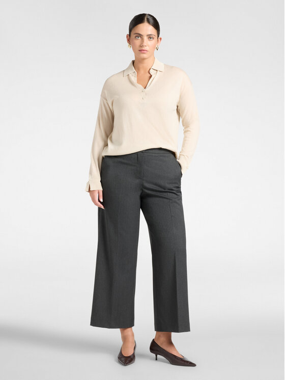 Elena Mirò Elena Mirò Spodnie materiałowe P057P000585N023 Szary Regular Fit