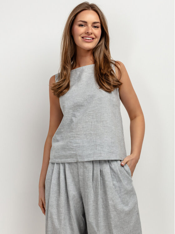 Tessita Tessita Top T434/1/XL Szary Loose Fit