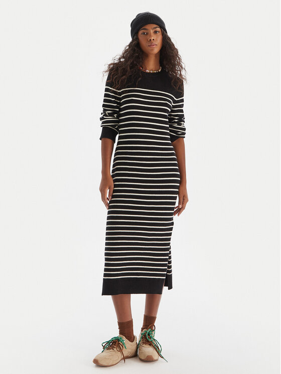 Roxy Roxy Kötött ruha Cool Waves SD ERJKD03536 Fekete Regular Fit