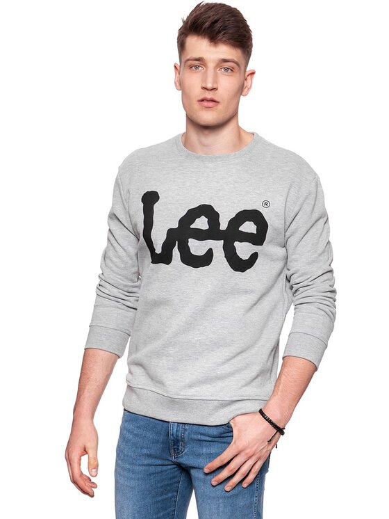 Lee Lee Felpa LOGO SWS Grigio Regular Fit