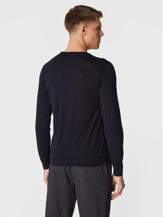 BOSS Boss Pulover Leno-P 50468239 Mornarsko modra Slim Fit