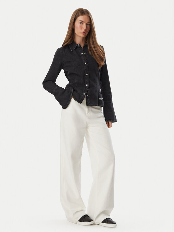 Karl Lagerfeld Jeans Karl Lagerfeld Jeans Джинсова сорочка B4W11007 Чорний Slim Fit