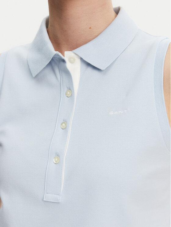 Gant Gant Тениска с яка и копчета 4200560 Син Regular Fit