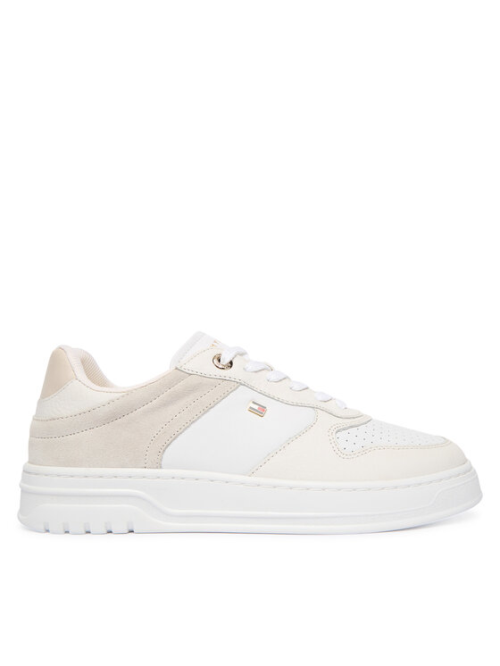 Tommy Hilfiger Tommy Hilfiger Sneakersy Th Sporty Cupsole Tumbled Ltr FW0FW09024 Écru