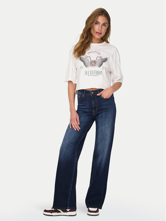 ONLY ONLY Jeans hlače Madison 15318405 Mornarsko modra Wide Leg