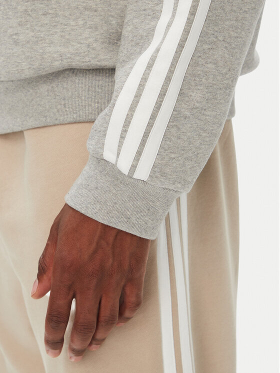 adidas adidas Μπλούζα Essentials 3-Stripes Fleece KY4158 Γκρι Regular Fit