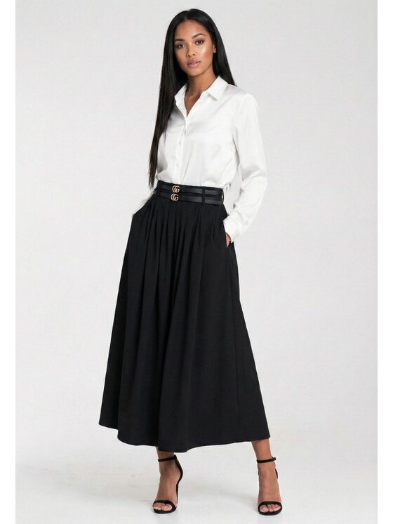 FIGL FIGL Spódnica midi M1285 Czarny A-Line Fit