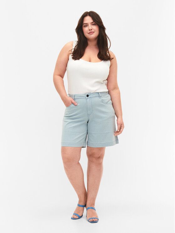 Zizzi Zizzi Jeans kratke hlače J10886B Svetlo modra Regular Fit