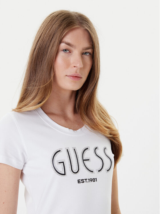 Guess Guess T-Shirt W5YI05 J1314 Bílá Regular Fit