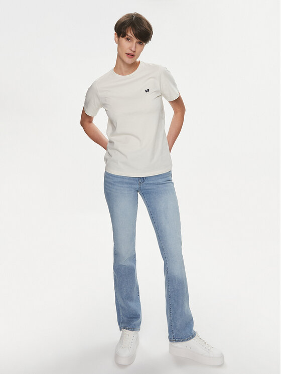 Wrangler Wrangler Tričko 112350191 Écru Regular Fit