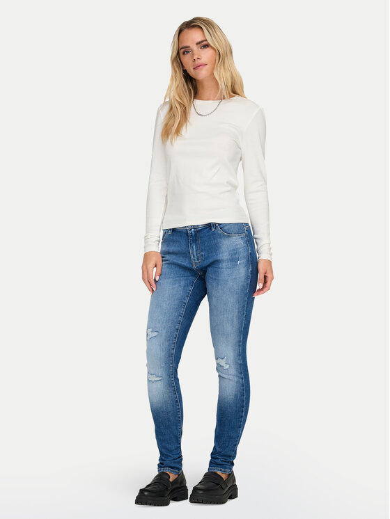 ONLY ONLY Bluzka Riley 15323159 Biały Slim Fit
