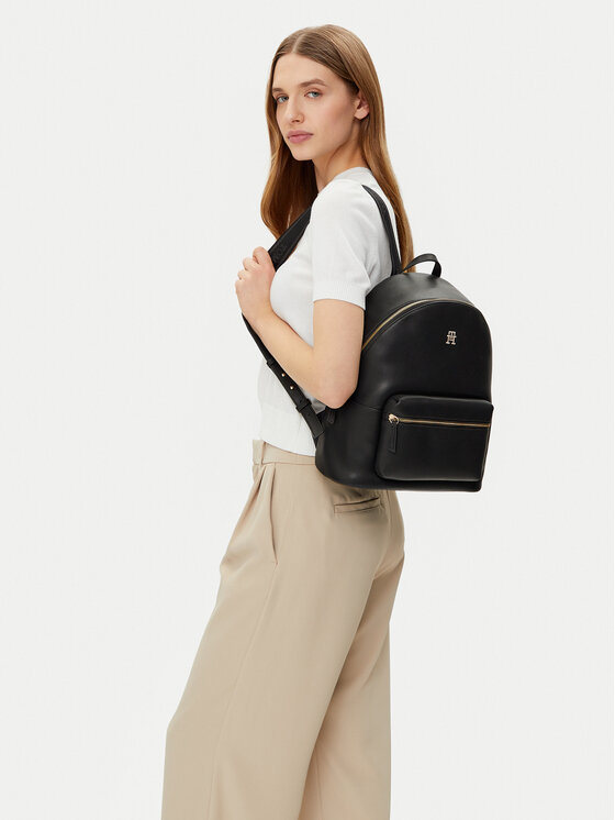 black tommy hilfiger mini backpack Women's Small (Black) this backpack is a versatile companion that complements any outfit. Tommy Hilfiger Black & White