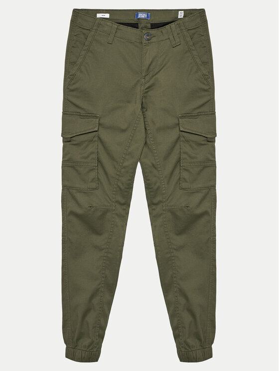Jack&Jones Junior Pantaloni din material Paul 12151639 Verde Slim Fit