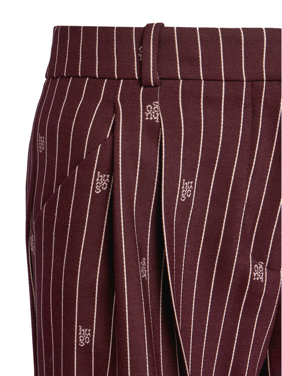 HUGO HUGO Bavlnené nohavice Haviri 50554419 Bordová Relaxed Fit