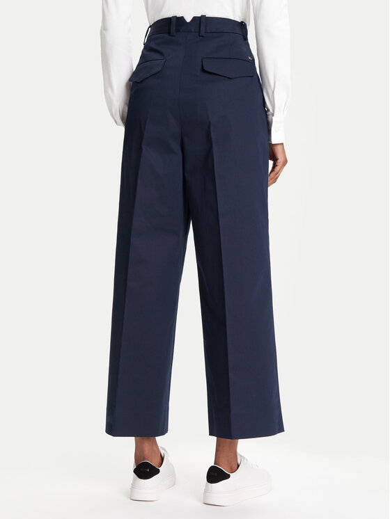 Tommy Hilfiger Tommy Hilfiger Hlače WW0WW45791 Tamnoplava Wide Leg