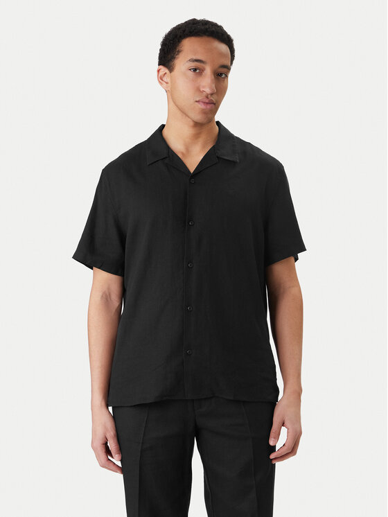 Calvin Klein Cămașă LV04LF137G Negru Relaxed Fit