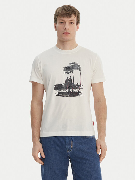 JOOP! Jeans JOOP! Jeans Футболка JJJ-Lanakila 30101983 Écru Regular Fit