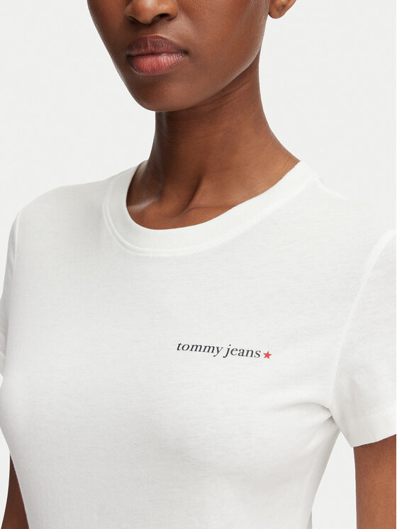 Tommy Jeans Tommy Jeans T-shirt Ess Logo DW0DW23479 Bijela Slim Fit