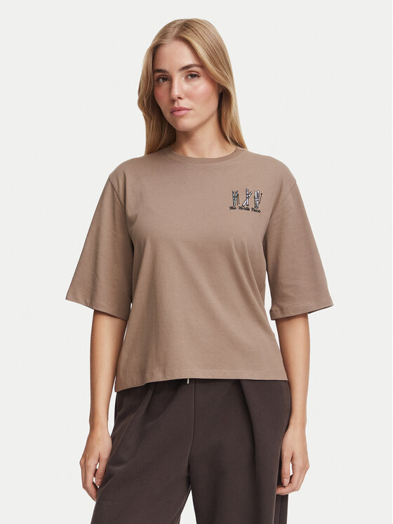 The North Face The North Face T-Shirt NF0A8JAP Beżowy ciemny Boxy Fit