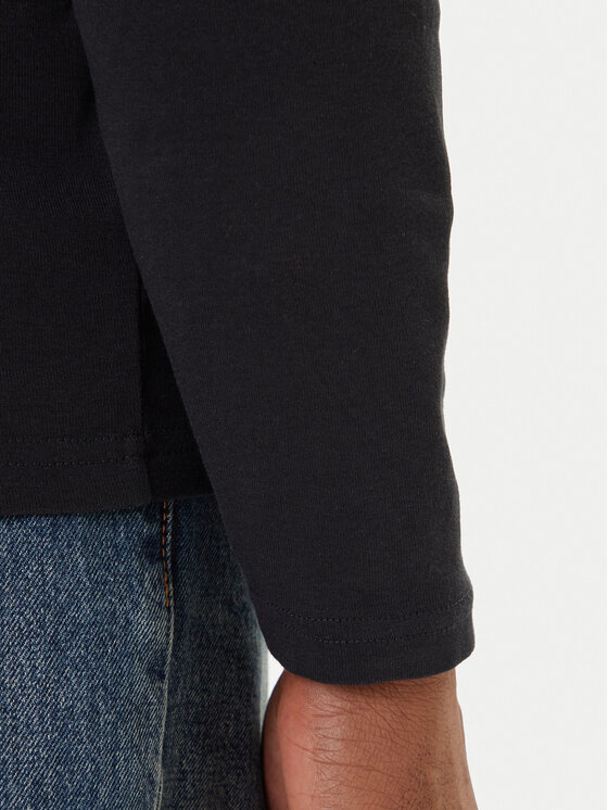 Mustang Mustang Тениска с дълъг ръкав Arlington 1016875 Черен Slim Fit
