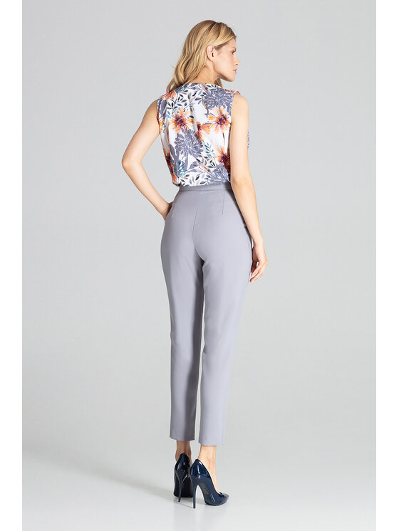 FIGL FIGL Dámske nohavice M676 Sivá Regular Fit
