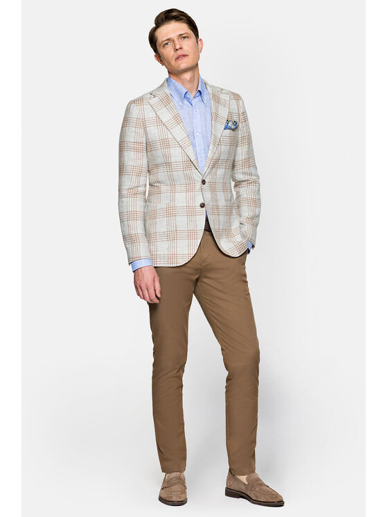 Lancerto Lancerto Marynarka Atacama MA092122000002 Beżowy Slim Fit