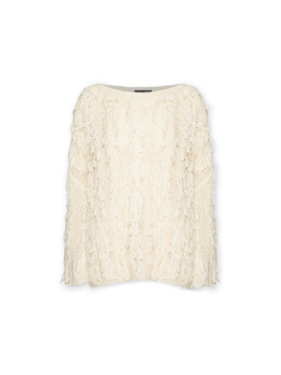 Elena Mirò Elena Mirò Sweter M548E001929N011 Biały Boxy Fit