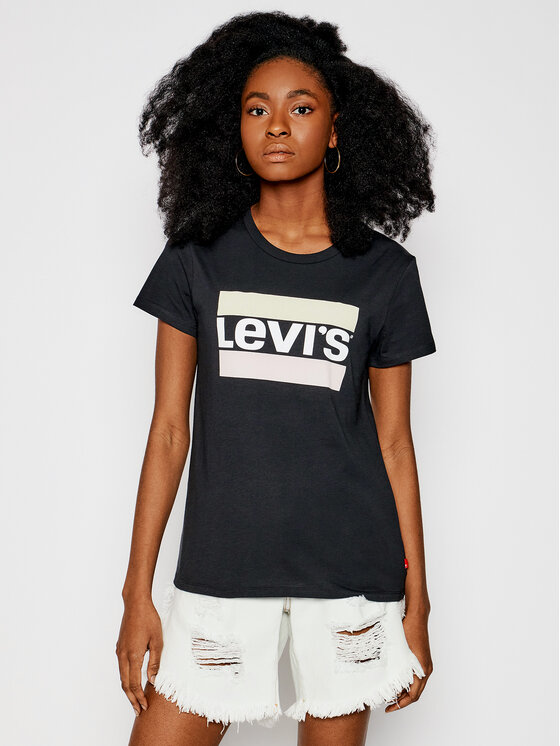 Levi's® Levi's® Marškinėliai The Perfect Logo Graphic 17369-1498 Juoda Regular Fit